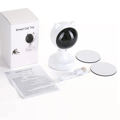 Automatic Cat Laser Toys, Interactive Laser Cat Toys for Indoor Cats/Kitty/Dogs, Cat Laser Toy Automatic White